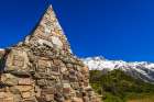 Monument to those who died in the park, Aoraki Mount Cook National Park, South Island, New Zealand Art Print